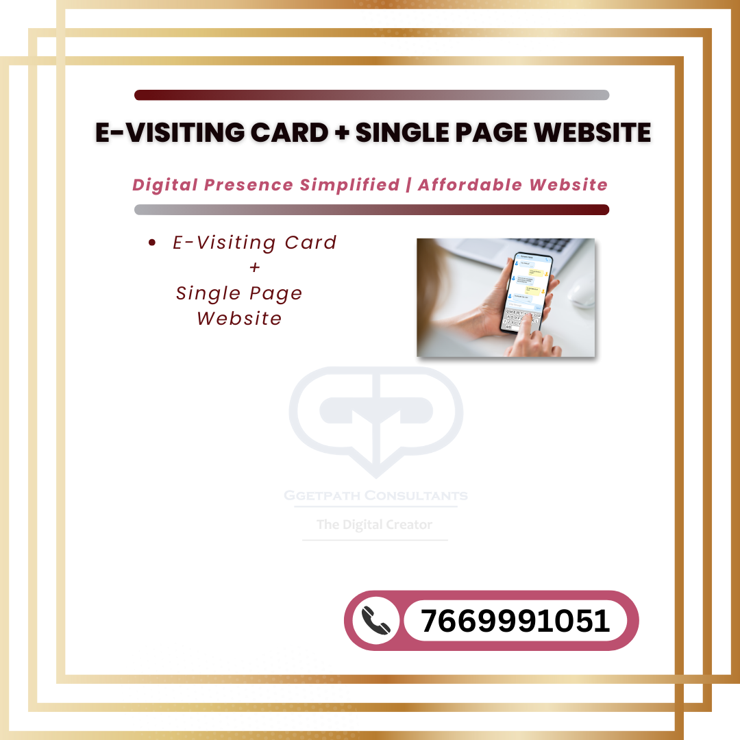 E-Visiting Card + single Page Website